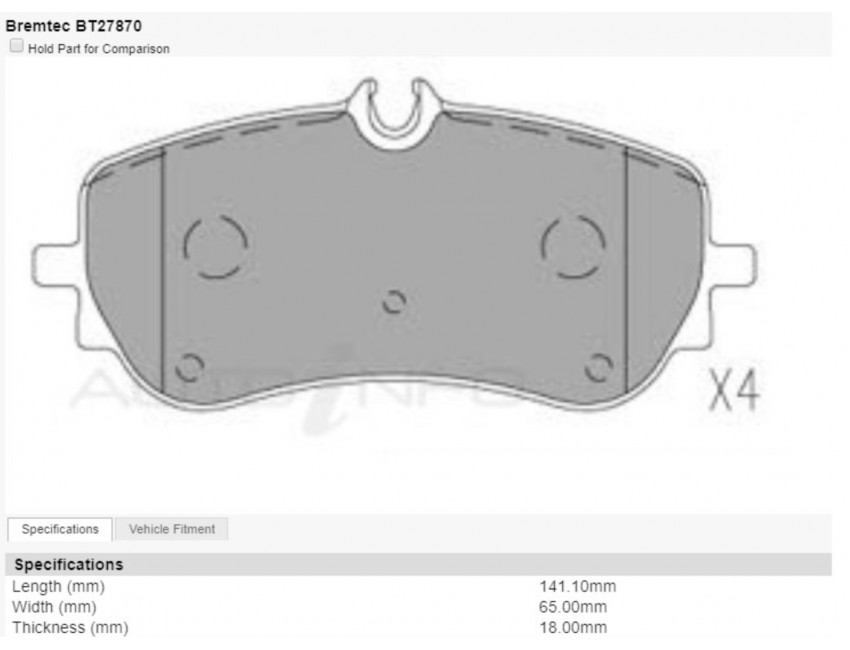 Bremtec : Ceramic Pads - V6 Amarok - Rear - Image 4